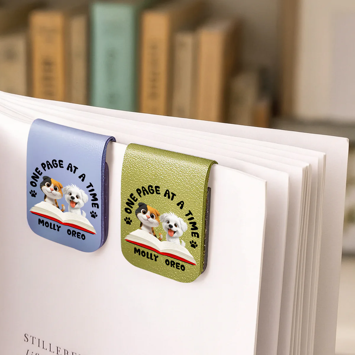 One Page Once With Us - Personalized Custom Leather Bookmark - Image 3