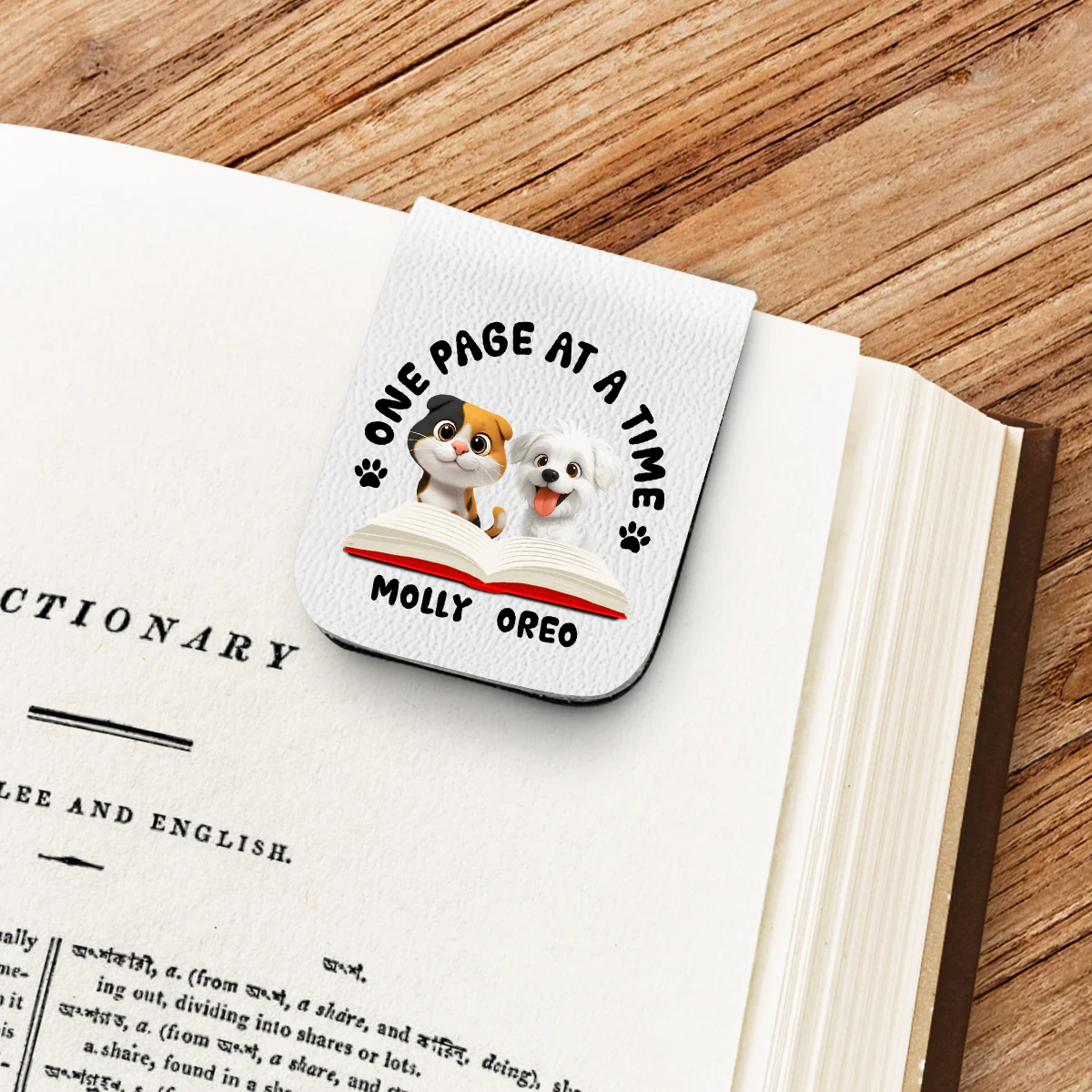 One Page Once With Us - Personalized Custom Leather Bookmark - Image 4