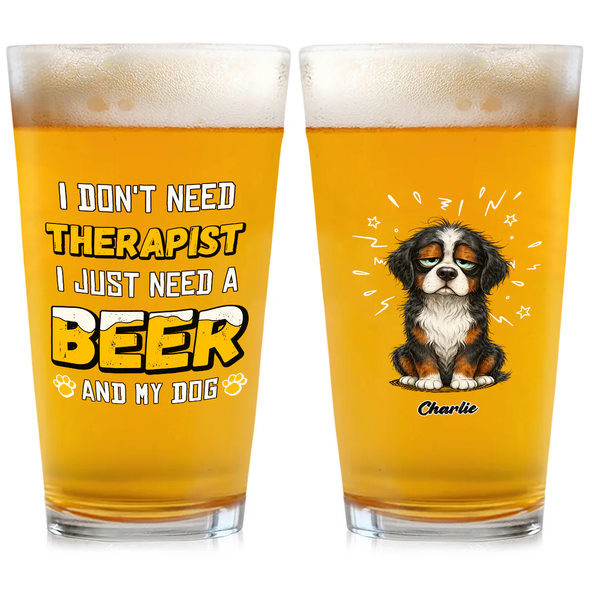 Only Need Beer - Personalized Custom Beer Glass