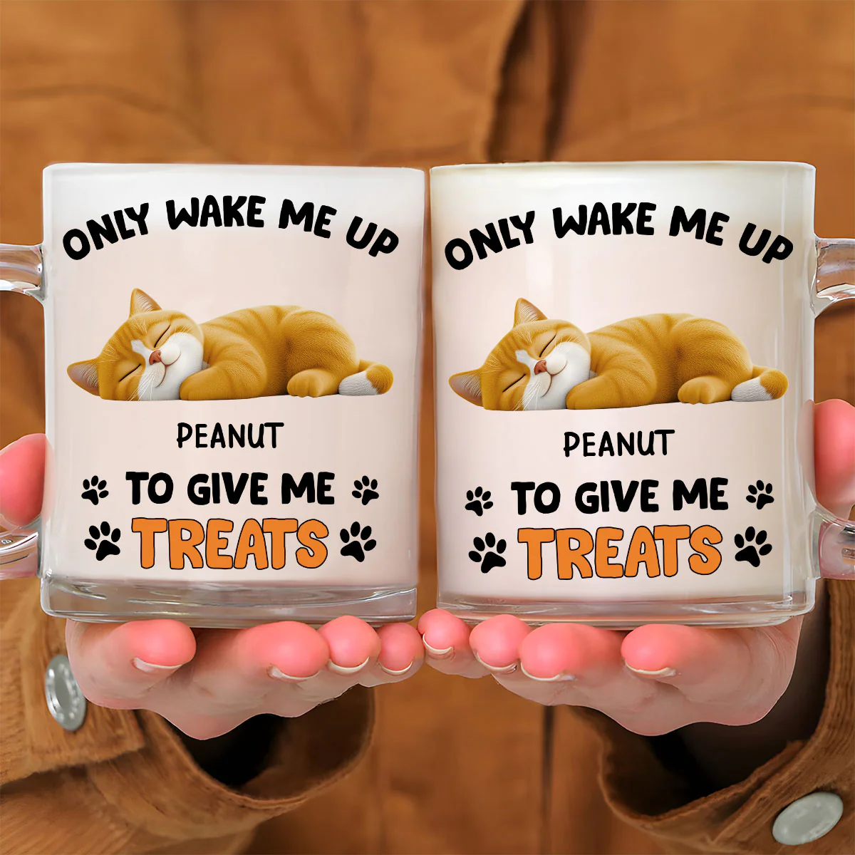 Only Wake Me Up - Personalized Custom Glass Mug - Image 2