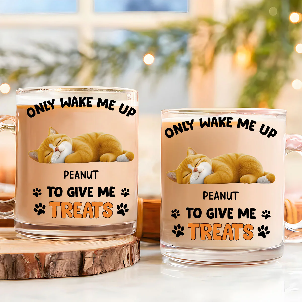 Only Wake Me Up - Personalized Custom Glass Mug - Image 3