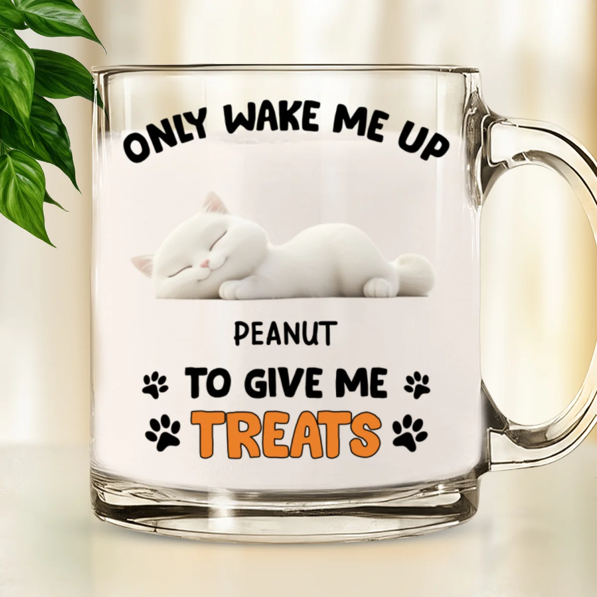 Only Wake Me Up - Personalized Custom Glass Mug - Image 7