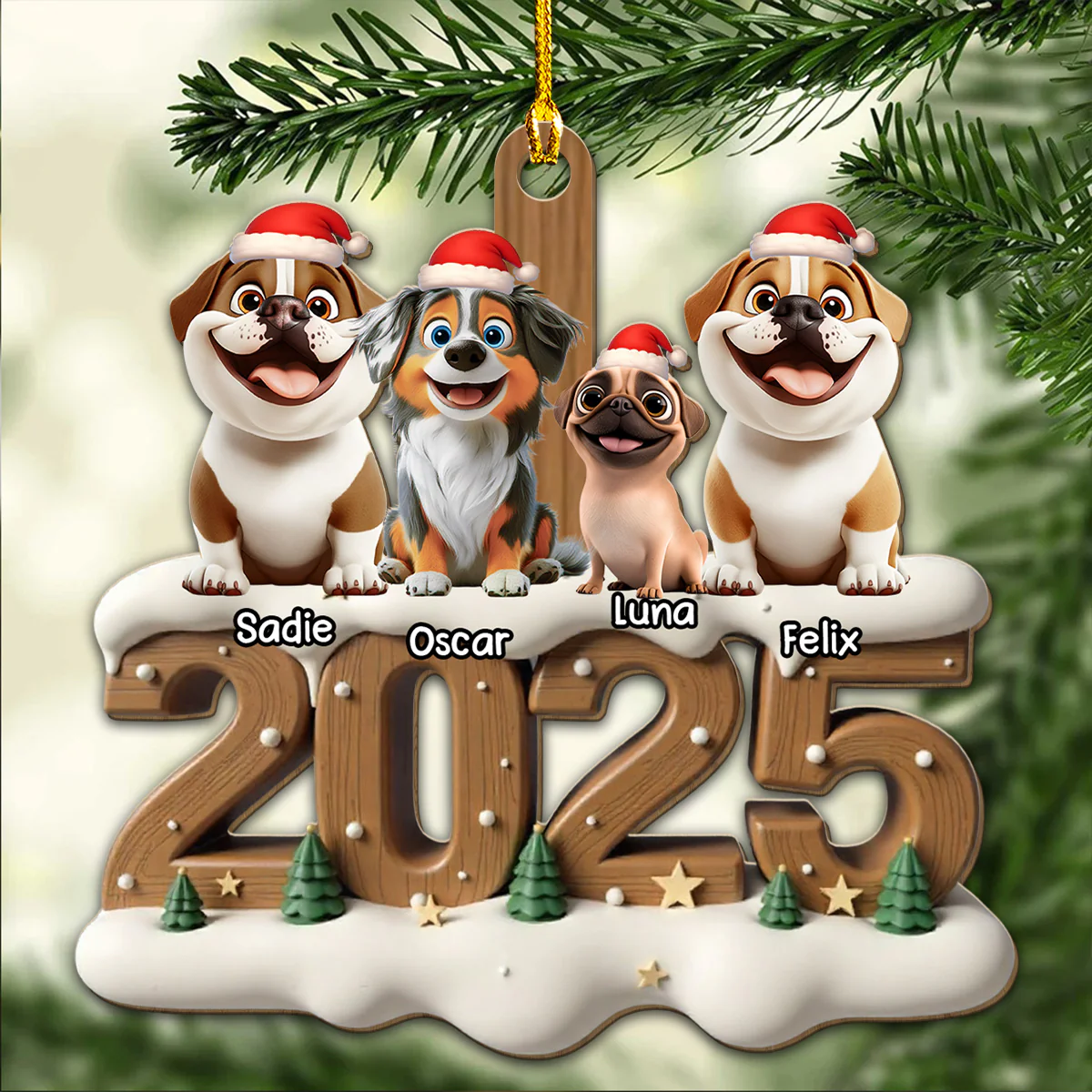 Only You This Year - Personalized Custom 3D Effect Wood Ornament - Image 4