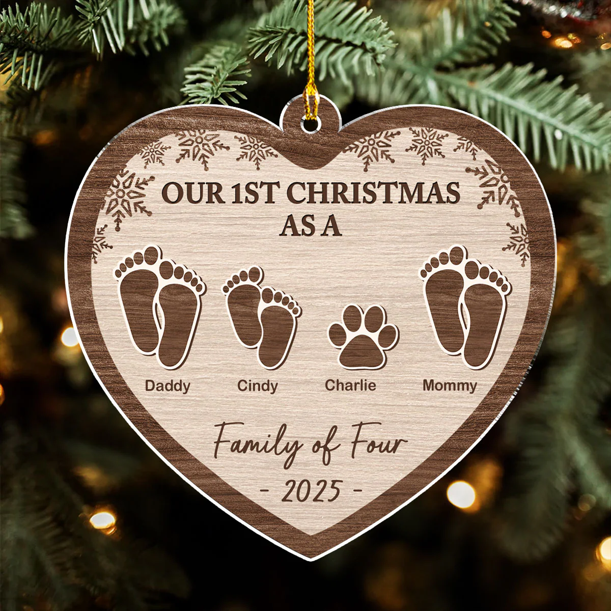 Our 1st Christmas Family - Personalized Custom Acrylic Ornament - Image 2