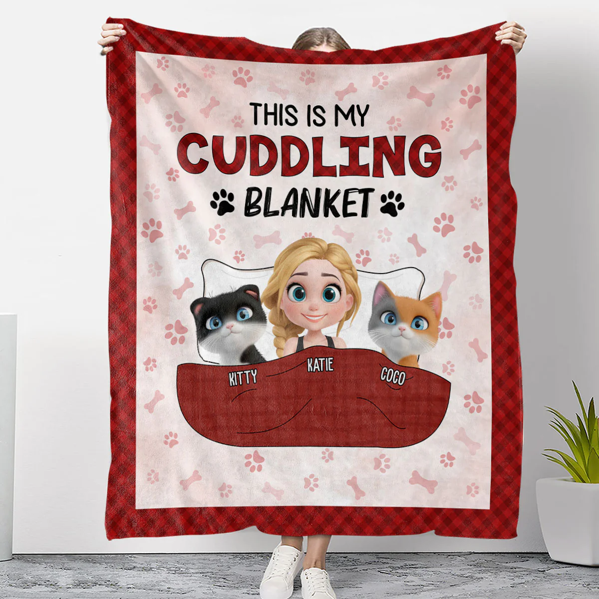 Our Baby Cats Cuddling Blanket - Personalized Custom Fleece Blanket
