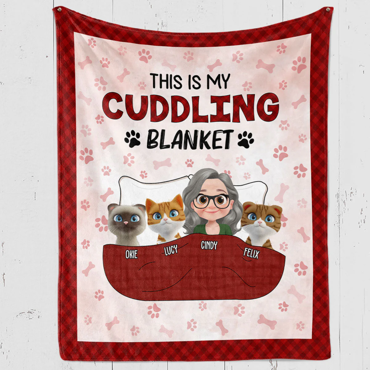 Our Baby Cats Cuddling Blanket - Personalized Custom Fleece Blanket - Image 3