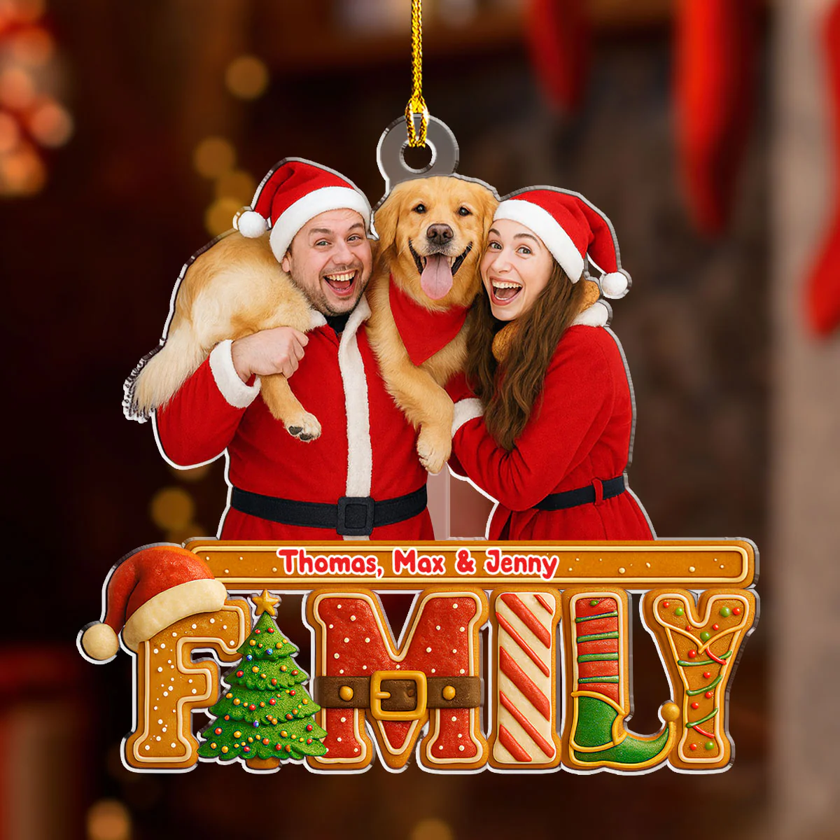 Our Christmas Cake Crew Photo - Personalized Custom Acrylic Ornament - Image 3