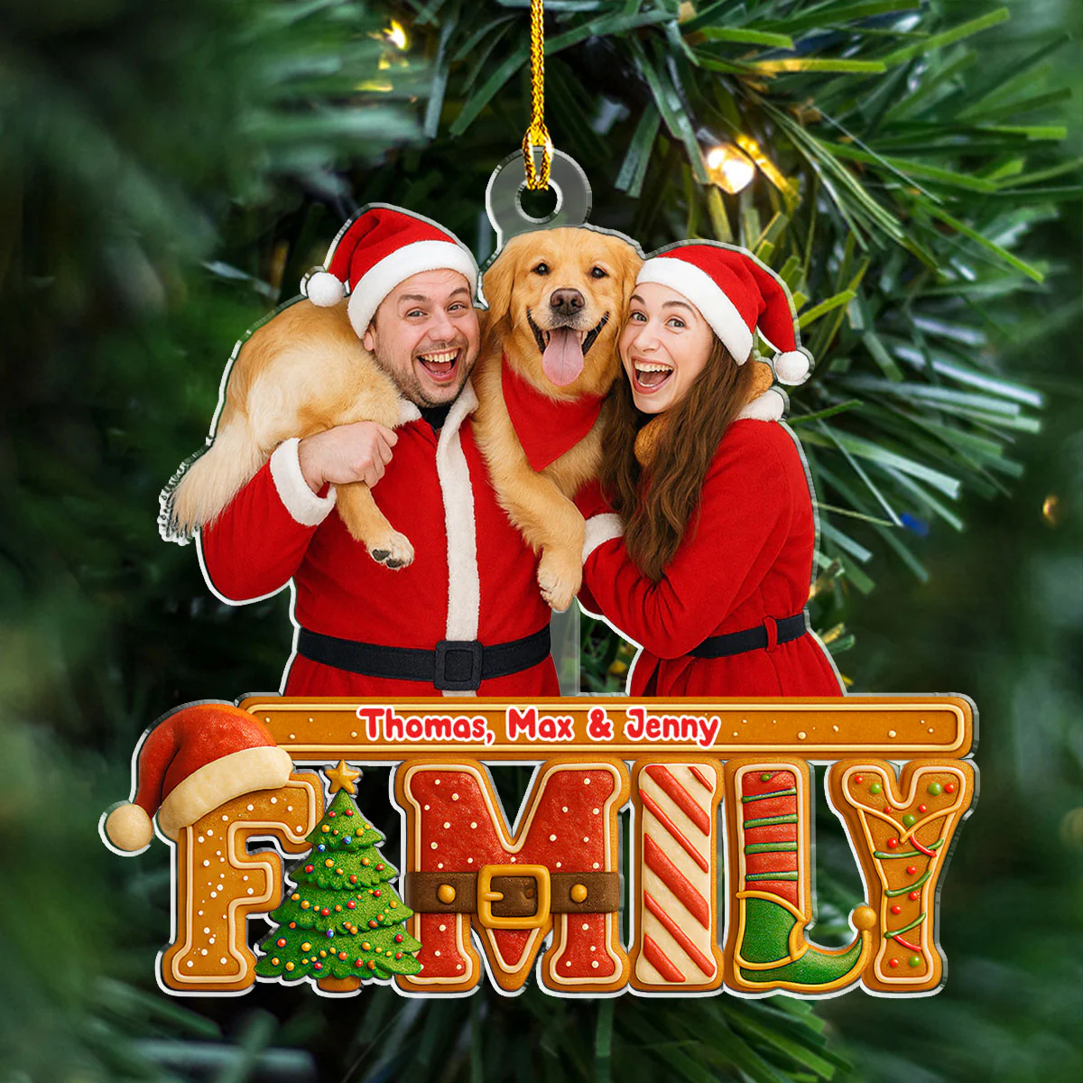 Our Christmas Cake Crew Photo - Personalized Custom Acrylic Ornament - Image 4