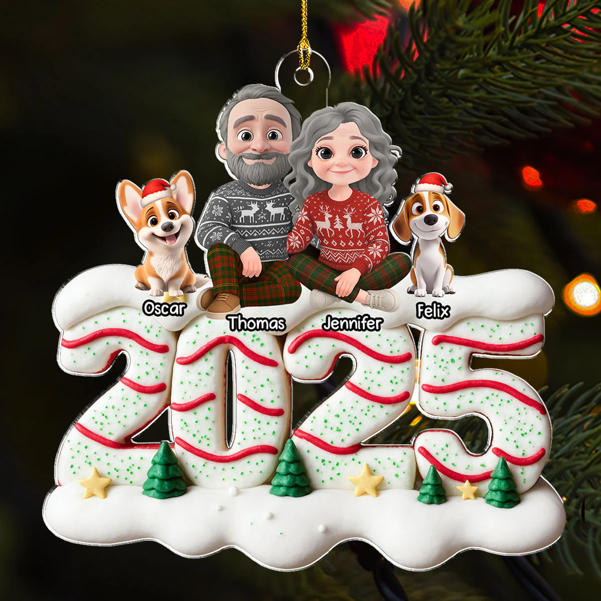 Our Christmas Cake - Personalized Custom Acrylic Ornament - Image 2