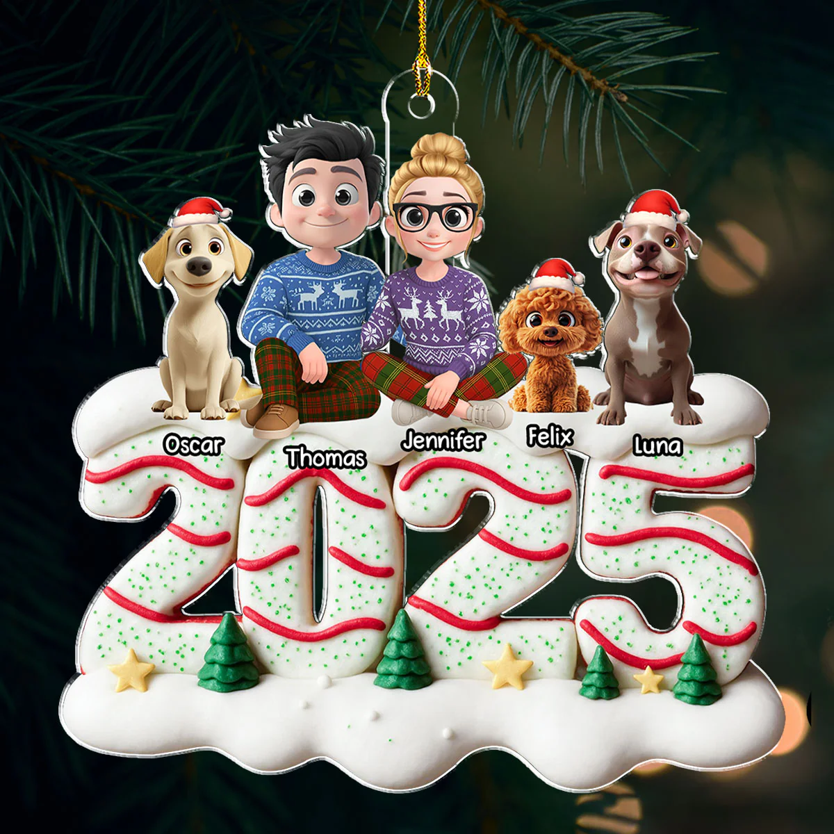 Our Christmas Cake - Personalized Custom Acrylic Ornament - Image 3
