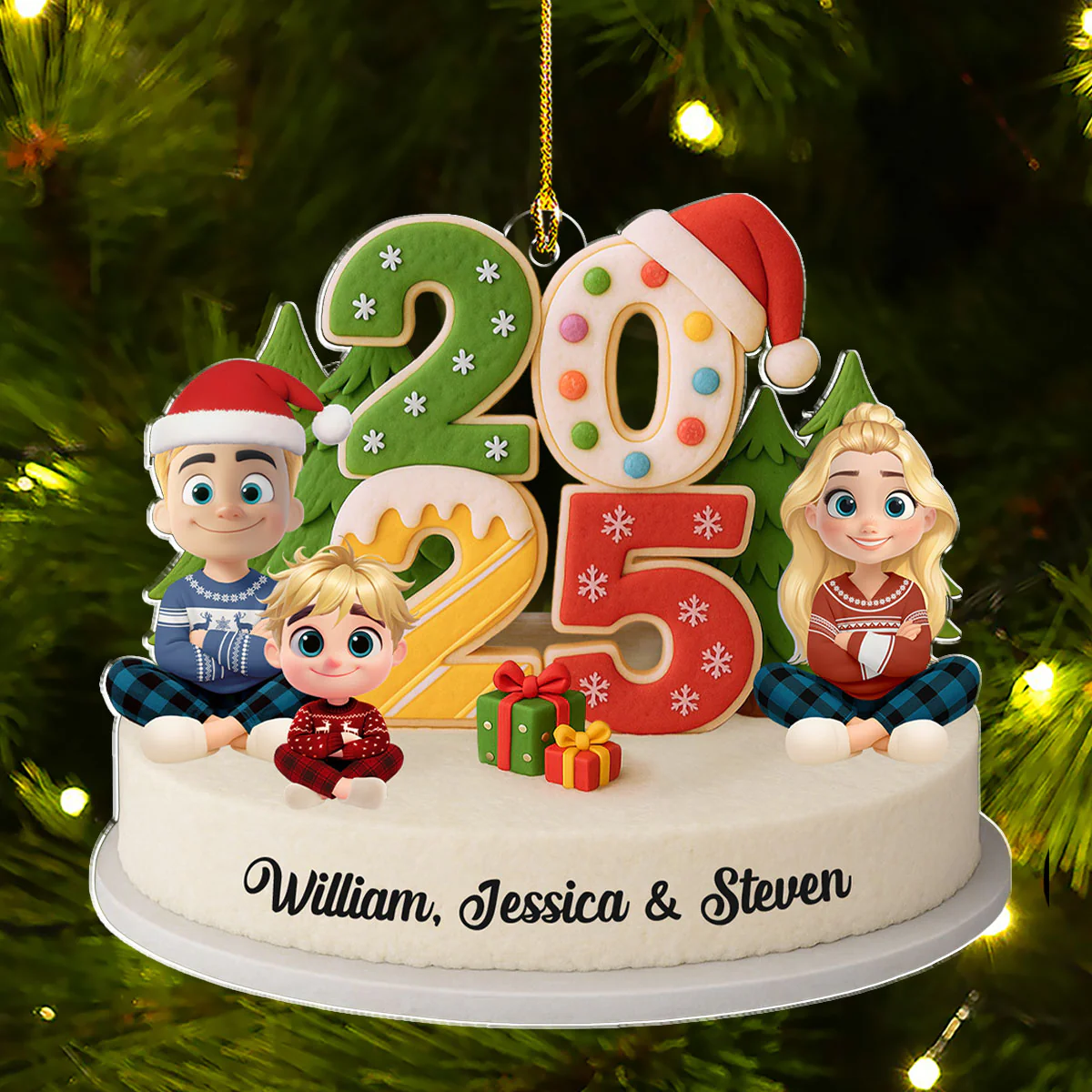 Our Christmas Crew - Personalized Custom Acrylic Ornament - Image 3