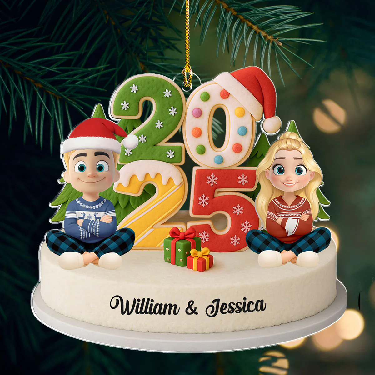 Our Christmas Crew - Personalized Custom Acrylic Ornament - Image 4