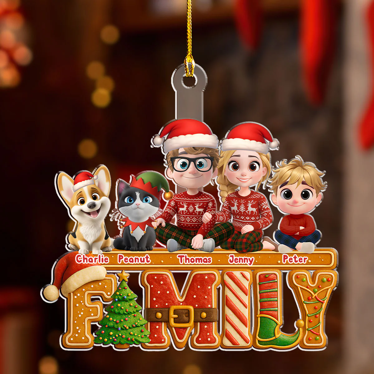 Our Christmas Laughter - Personalized Custom Acrylic Ornament - Image 2