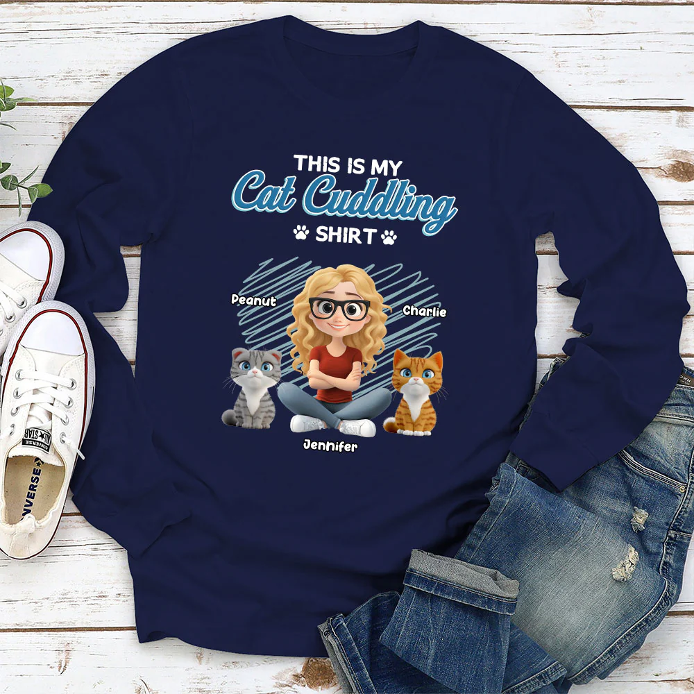 Our Cudding Cute Shirt Ver Cat - Personalized Custom Long Sleeve T-Shirt - Image 3