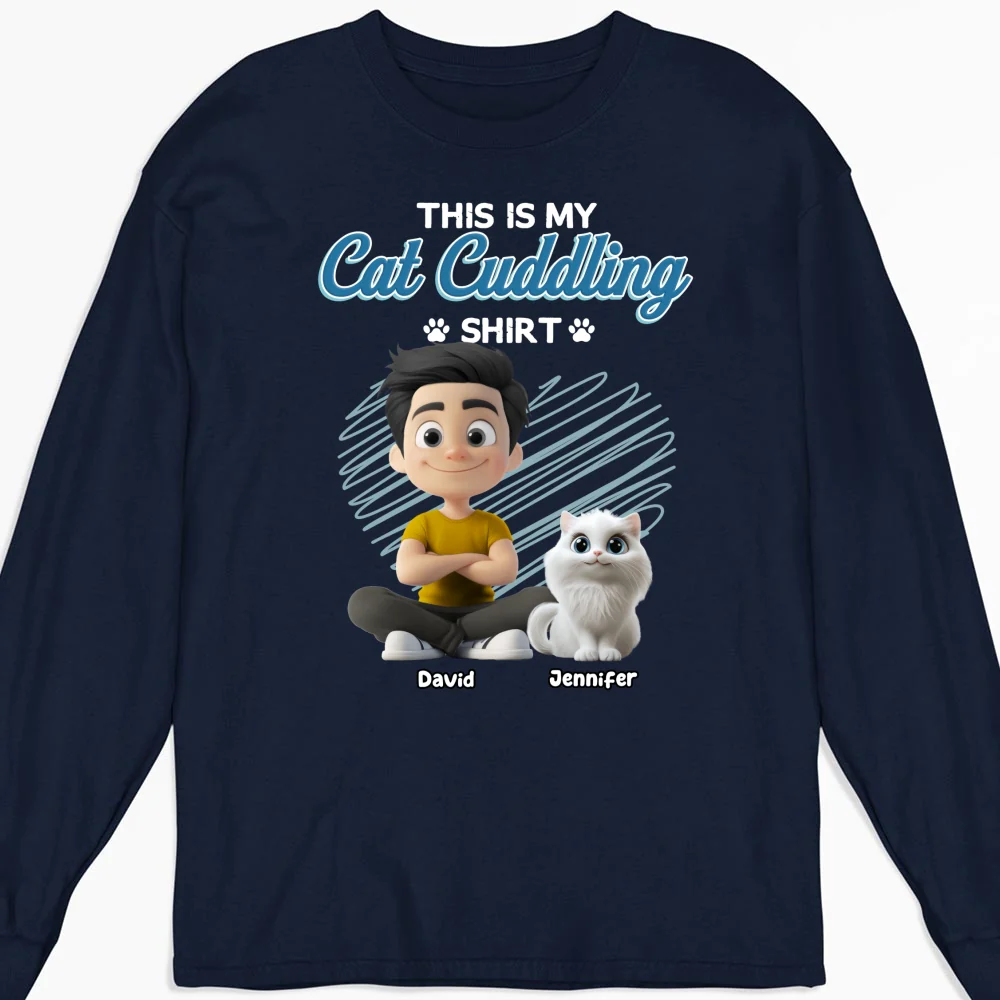 Our Cudding Cute Shirt Ver Cat - Personalized Custom Long Sleeve T-Shirt - Image 5