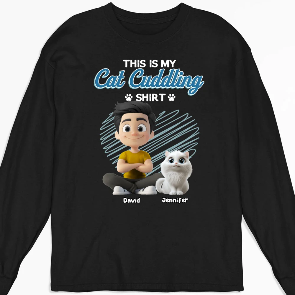 Our Cudding Cute Shirt Ver Cat - Personalized Custom Long Sleeve T-Shirt - Image 7