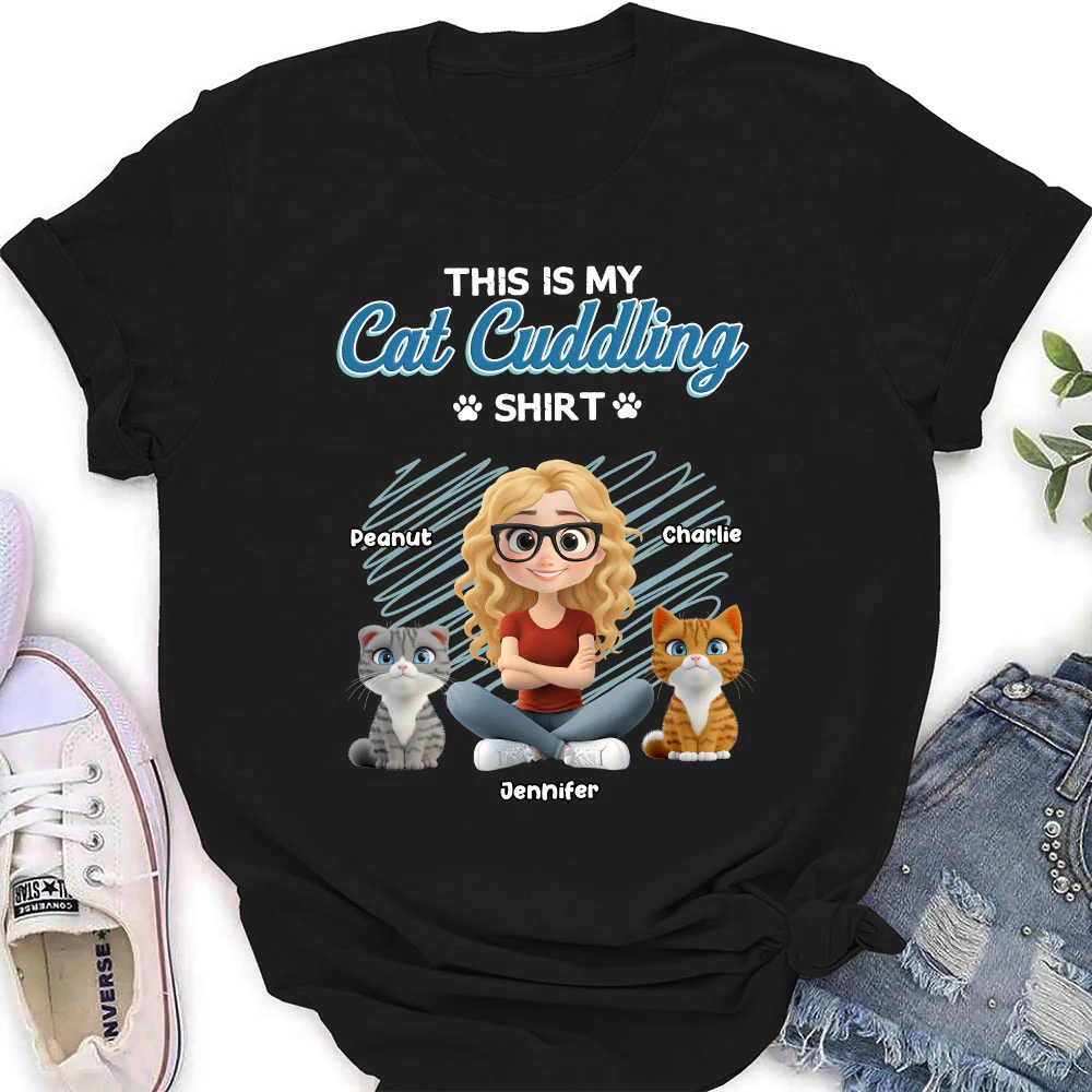 Our Cudding Cute Shirt Ver Cat - Personalized Custom Women's T-Shirt - Image 2