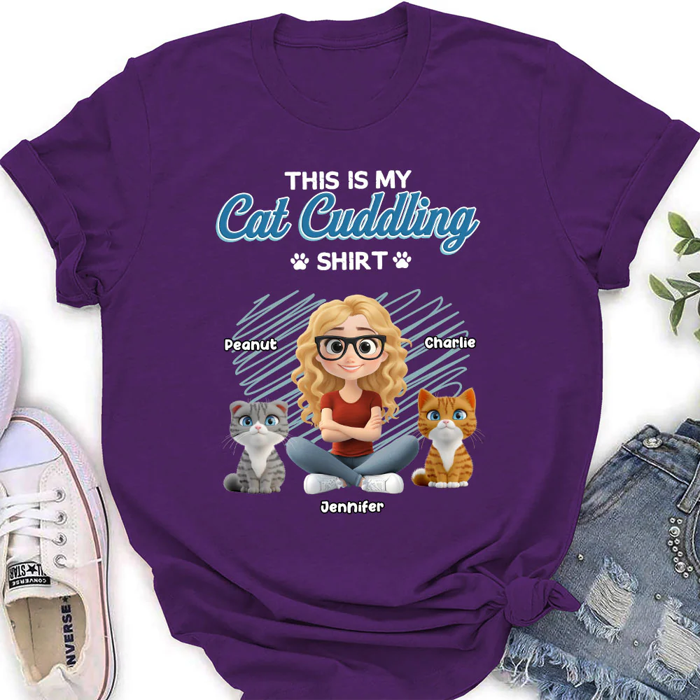 Our Cudding Cute Shirt Ver Cat - Personalized Custom Women's T-Shirt - Image 4