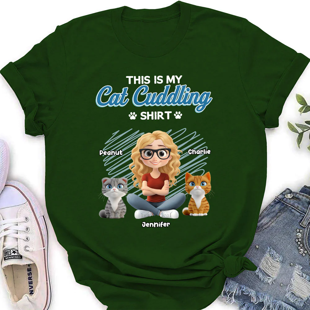 Our Cudding Cute Shirt Ver Cat - Personalized Custom Women's T-Shirt - Image 5