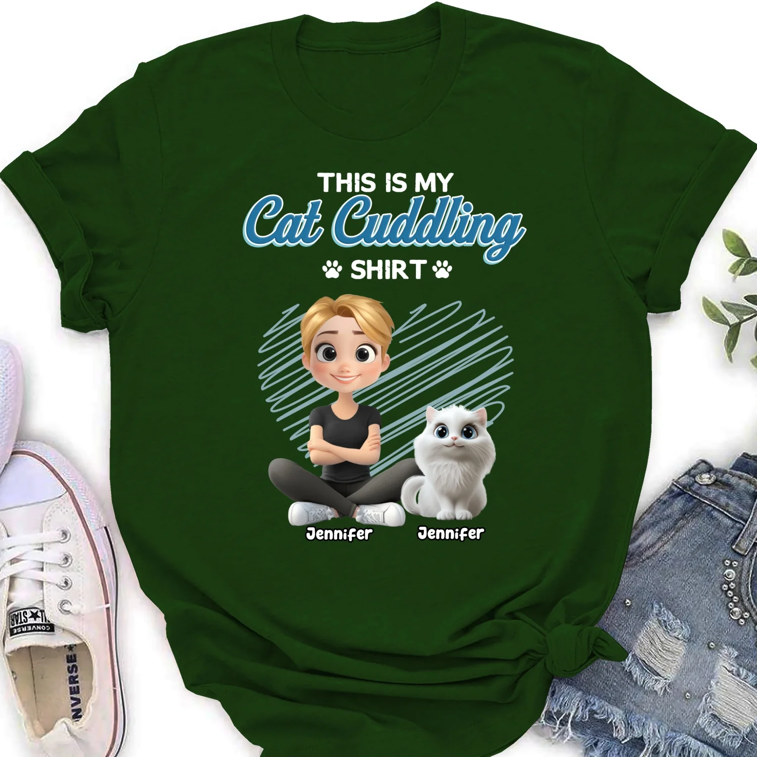 Our Cudding Cute Shirt Ver Cat - Personalized Custom Women's T-Shirt - Image 8