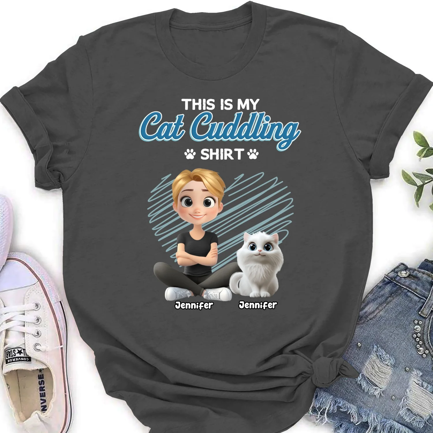 Our Cudding Cute Shirt Ver Cat - Personalized Custom Women's T-Shirt - Image 9