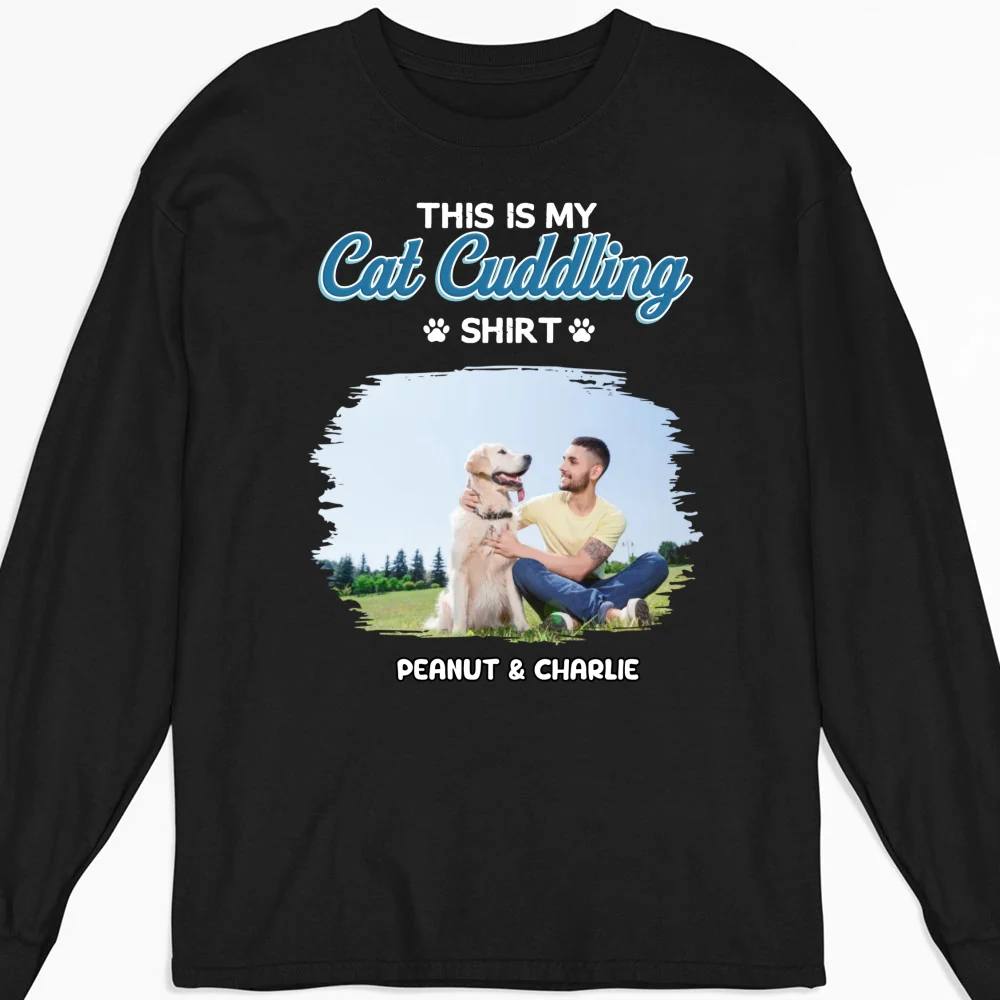 Our Cudding Cute Shirt Ver Cat Photo - Personalized Custom Long Sleeve T-Shirt - Image 3
