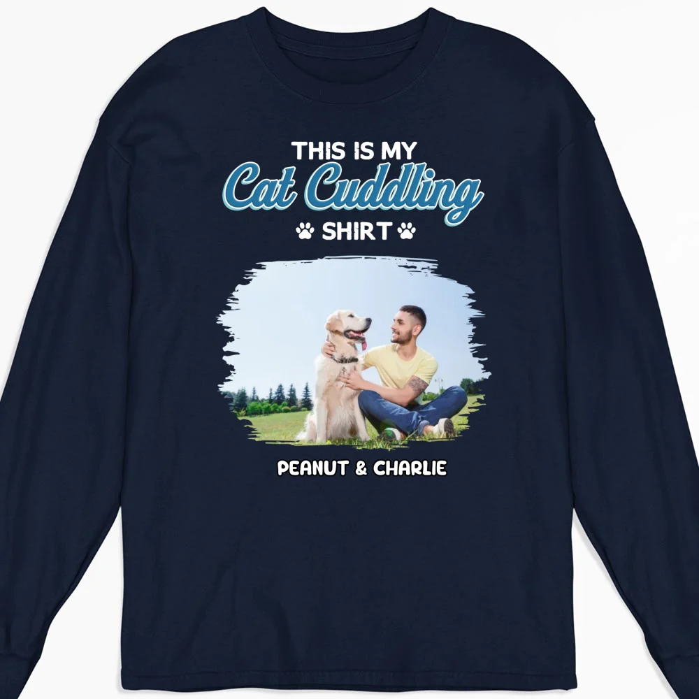 Our Cudding Cute Shirt Ver Cat Photo - Personalized Custom Long Sleeve T-Shirt - Image 4