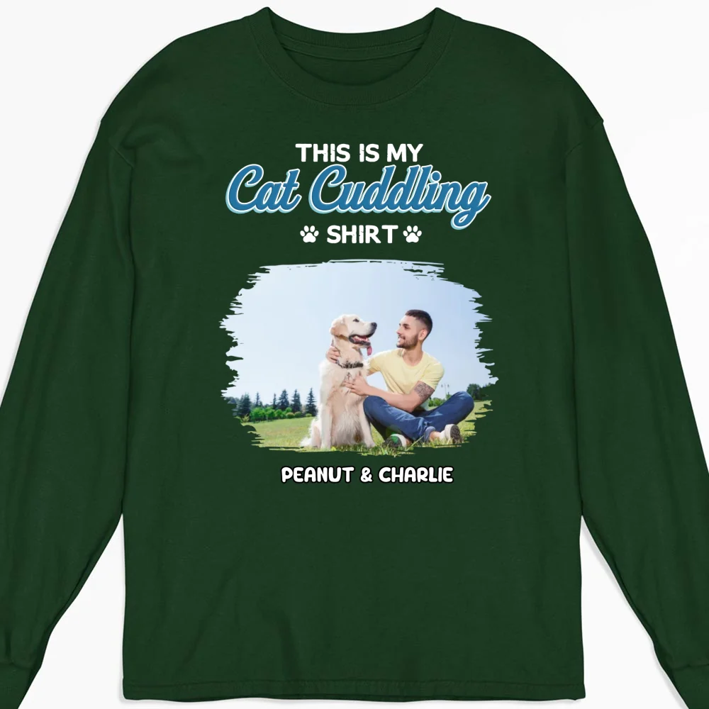 Our Cudding Cute Shirt Ver Cat Photo - Personalized Custom Long Sleeve T-Shirt - Image 5