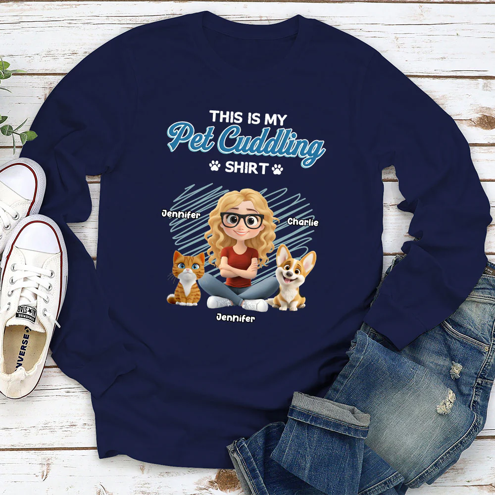 Our Cudding Cute Shirt Ver Pet - Personalized Custom Long Sleeve T-Shirt - Image 3