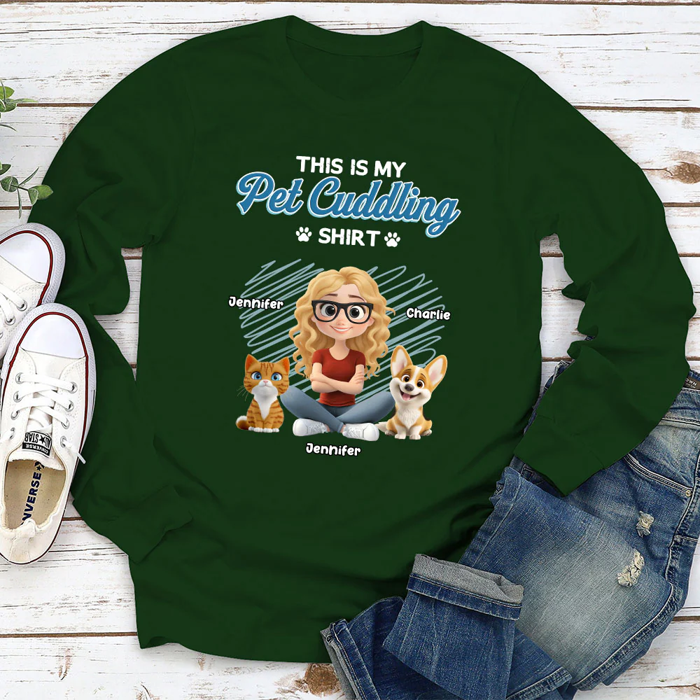 Our Cudding Cute Shirt Ver Pet - Personalized Custom Long Sleeve T-Shirt - Image 4