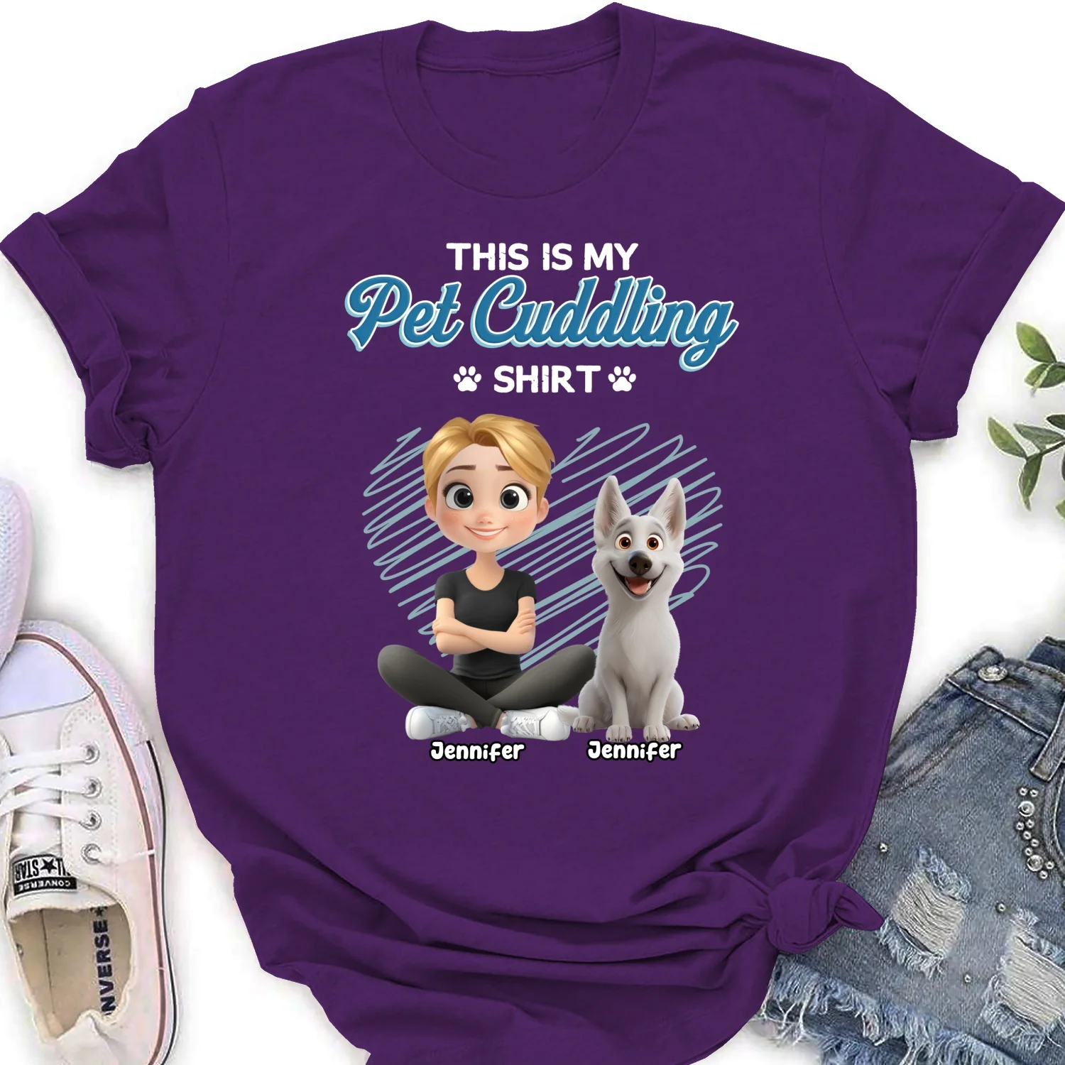 Our Cudding Cute Shirt Ver Pet - Personalized Custom Women's T-Shirt - Image 10