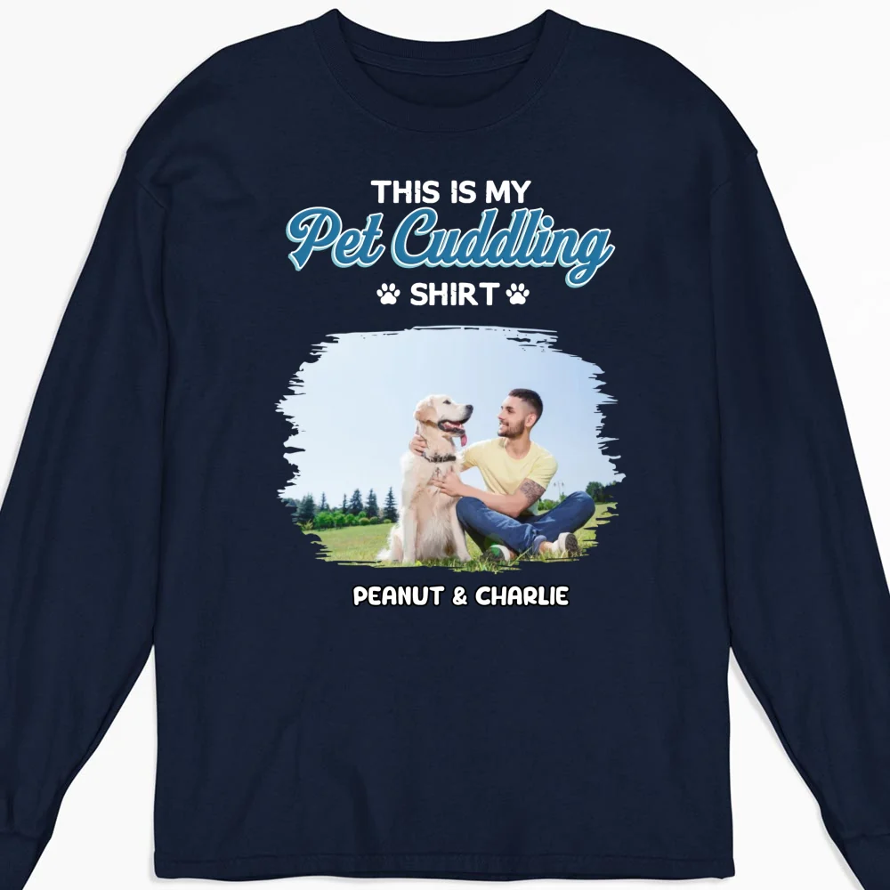 Our Cudding Cute Shirt Ver Pet Photo - Personalized Custom Long Sleeve T-Shirt - Image 2