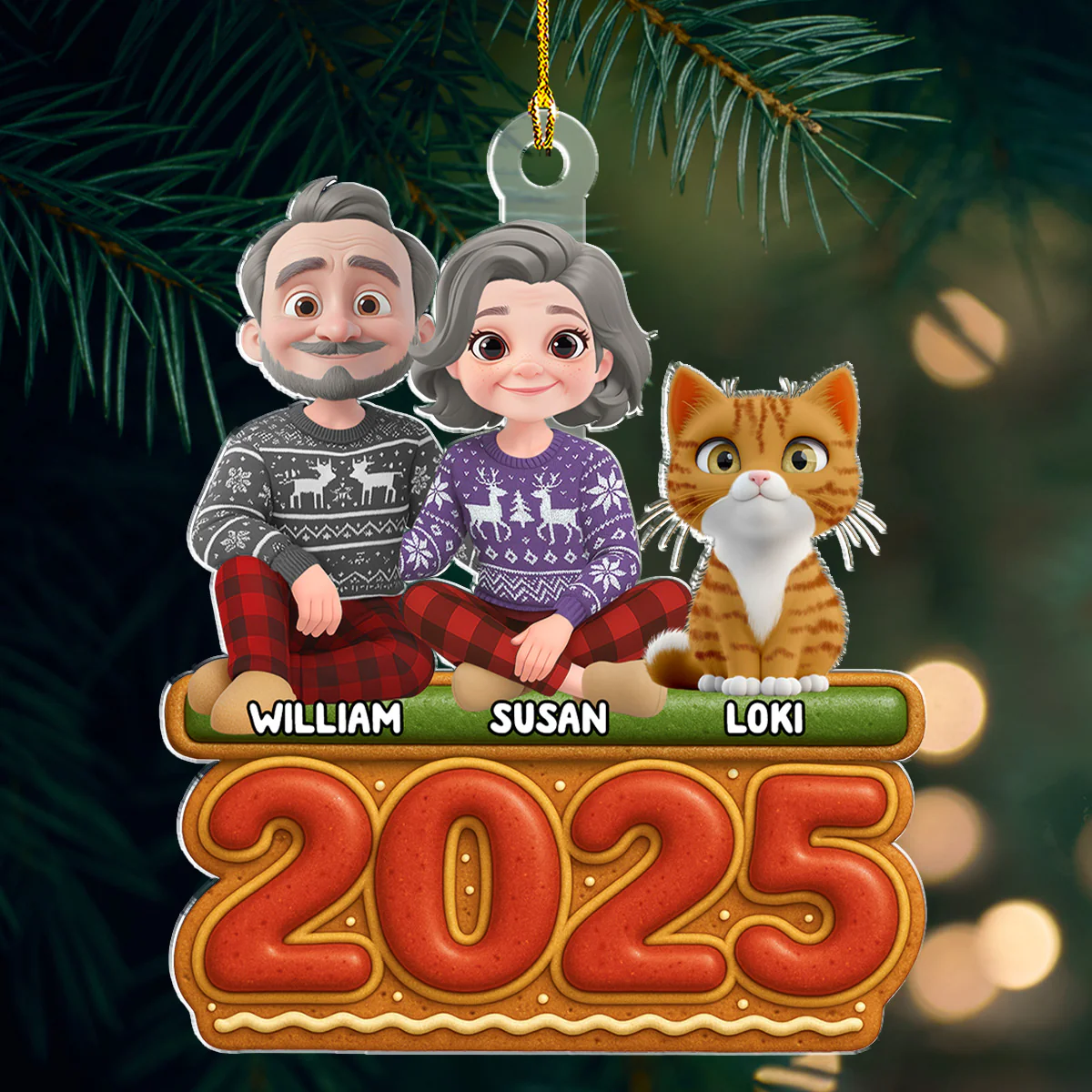 Our Family Cookies Cat Version - Personalized Custom Acrylic Ornament - Image 4