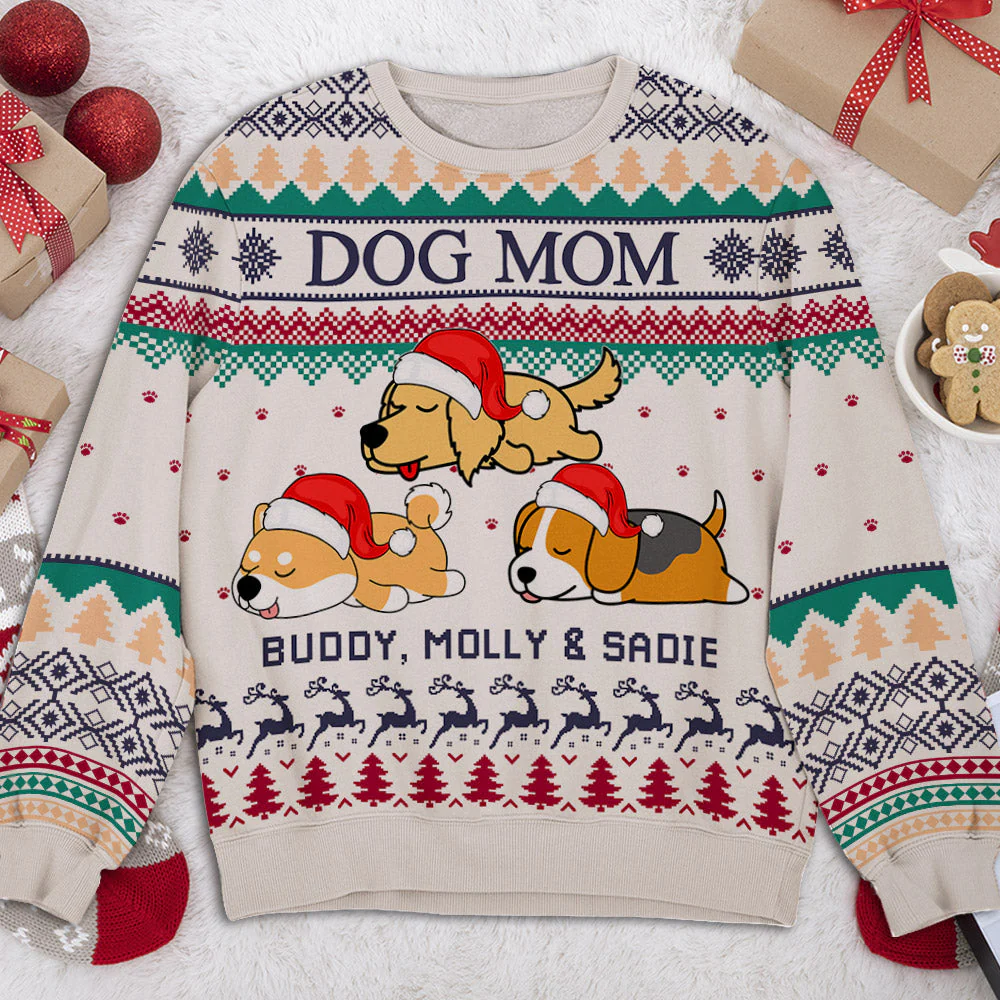 Our Happy Christmas - Personalized Custom All-Over-Print Sweatshirt - Image 3