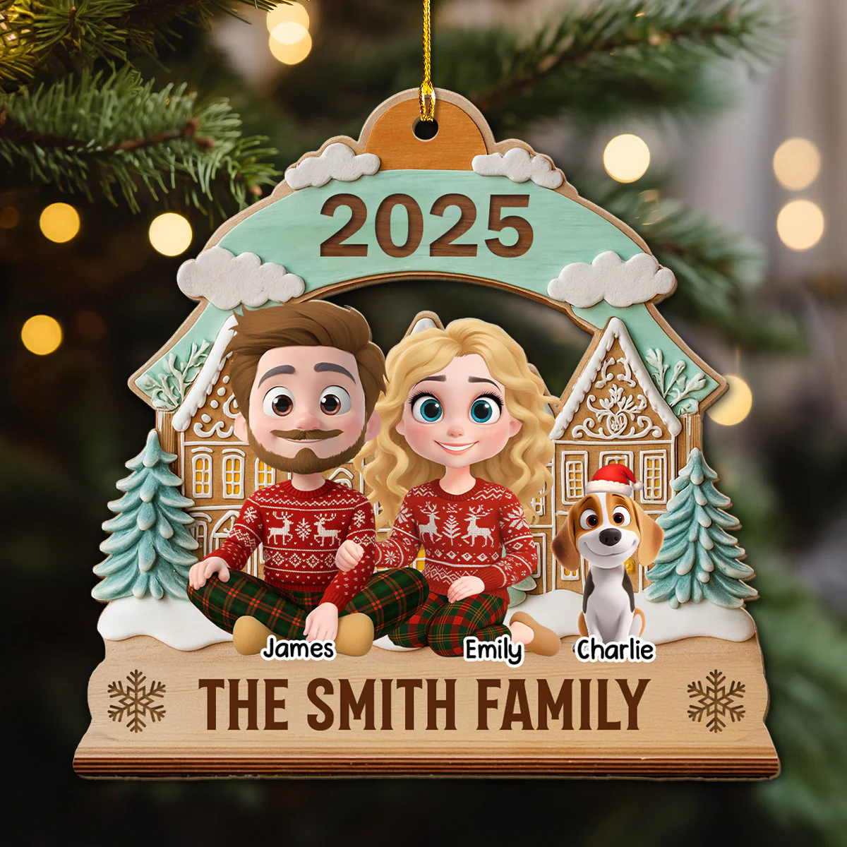Our New Journey Begins Together - Personalized Custom 3D Effect Wood Ornament - Image 3