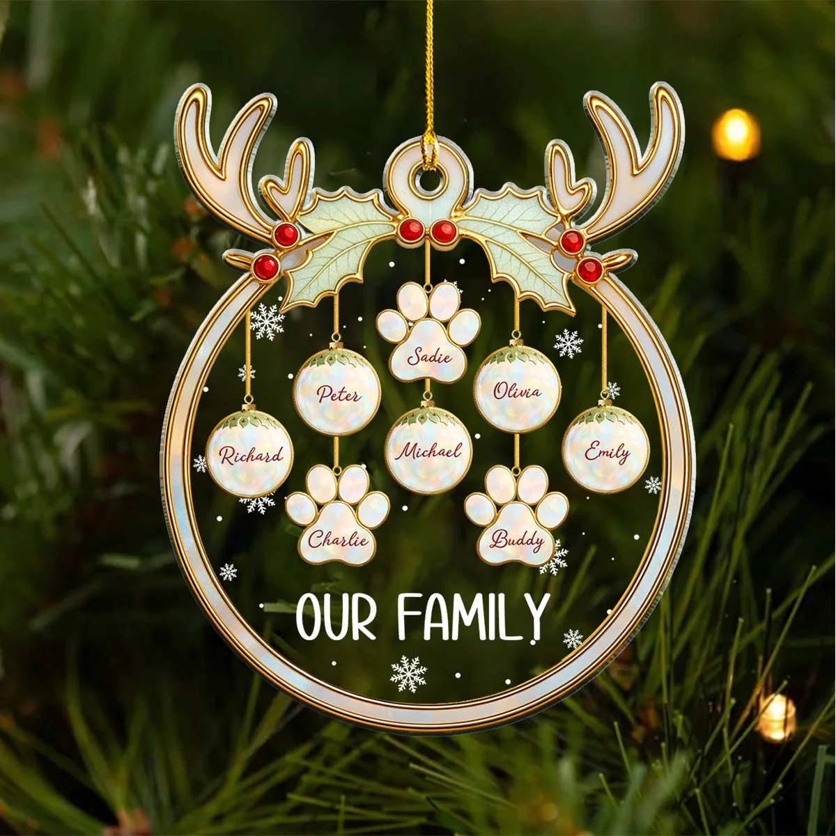 Our New Year Family - Personalized Custom Acrylic Ornament - Image 2