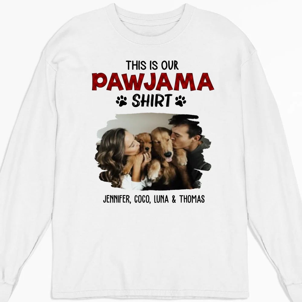 Our Pawjama Shirt New Style Photo - Personalized Custom Long Sleeve T-Shirt - Image 5