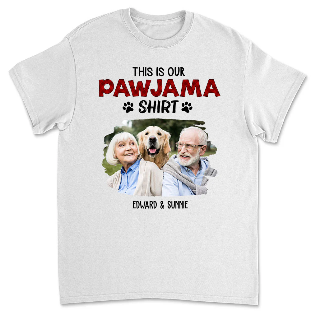 Our Pawjama Shirt New Style Photo - Personalized Custom Unisex T-Shirt