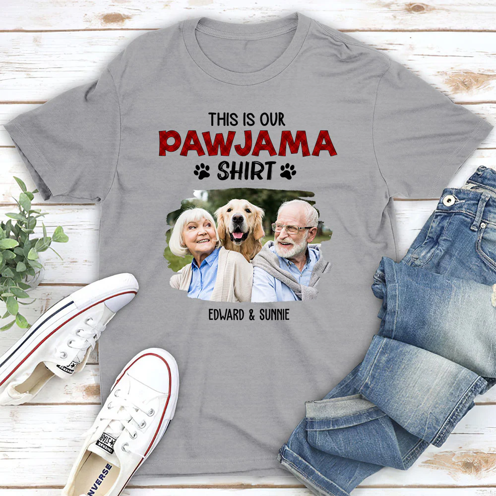 Our Pawjama Shirt New Style Photo - Personalized Custom Unisex T-Shirt - Image 2