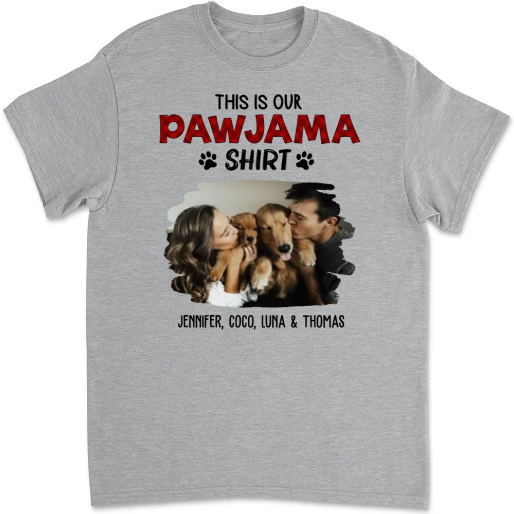 Our Pawjama Shirt New Style Photo - Personalized Custom Unisex T-Shirt - Image 7