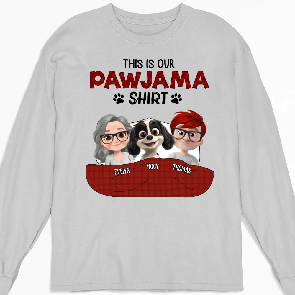 Our Pet Pawjama Shirt New Style - Personalized Custom Long Sleeve T-Shirt - Image 4