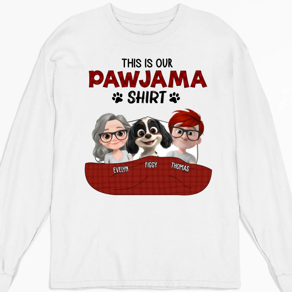 Our Pet Pawjama Shirt New Style - Personalized Custom Long Sleeve T-Shirt - Image 5