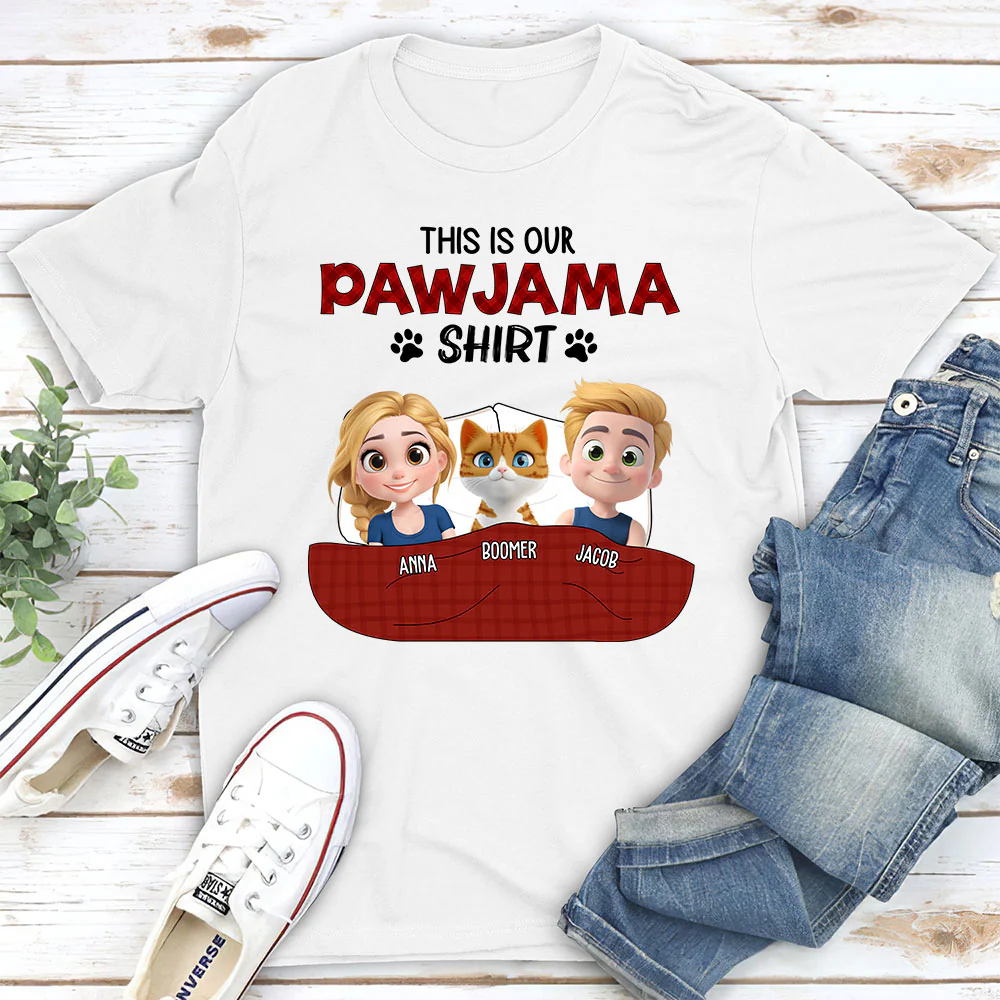 Our Pet Pawjama Shirt New Style - Personalized Custom Unisex T-Shirt - Image 2