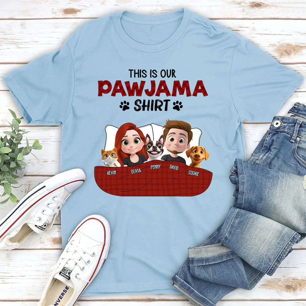 Our Pet Pawjama Shirt New Style - Personalized Custom Unisex T-Shirt - Image 3