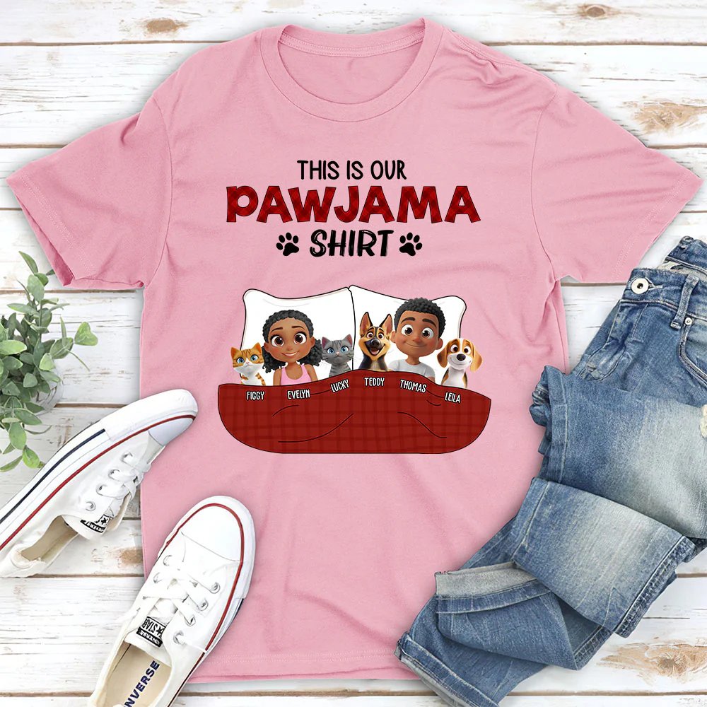 Our Pet Pawjama Shirt New Style - Personalized Custom Unisex T-Shirt - Image 4