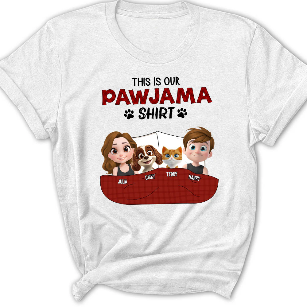 Our Pet Pawjama Shirt New Style - Personalized Custom Women T-Shirt