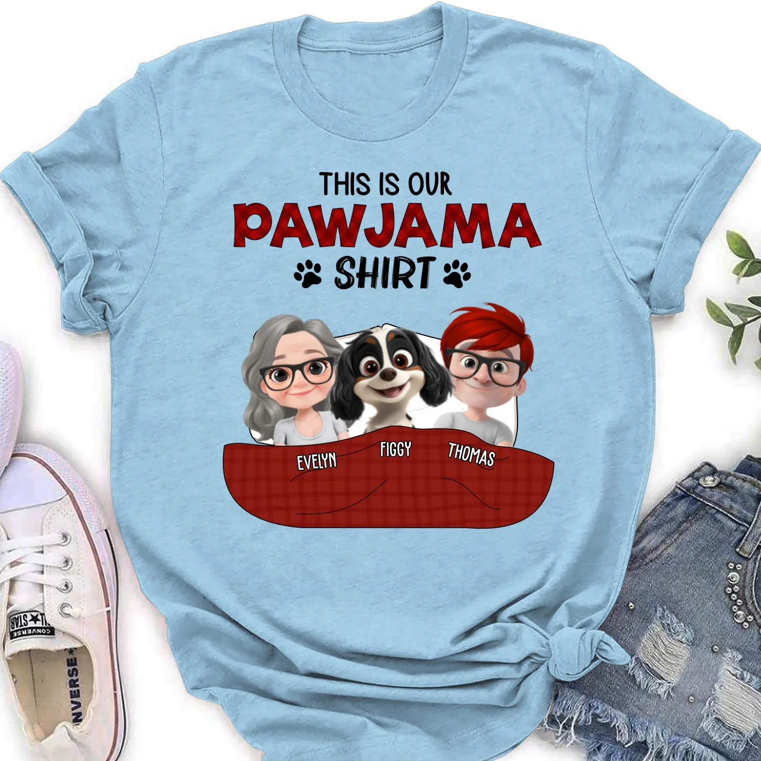 Our Pet Pawjama Shirt New Style - Personalized Custom Women T-Shirt - Image 8