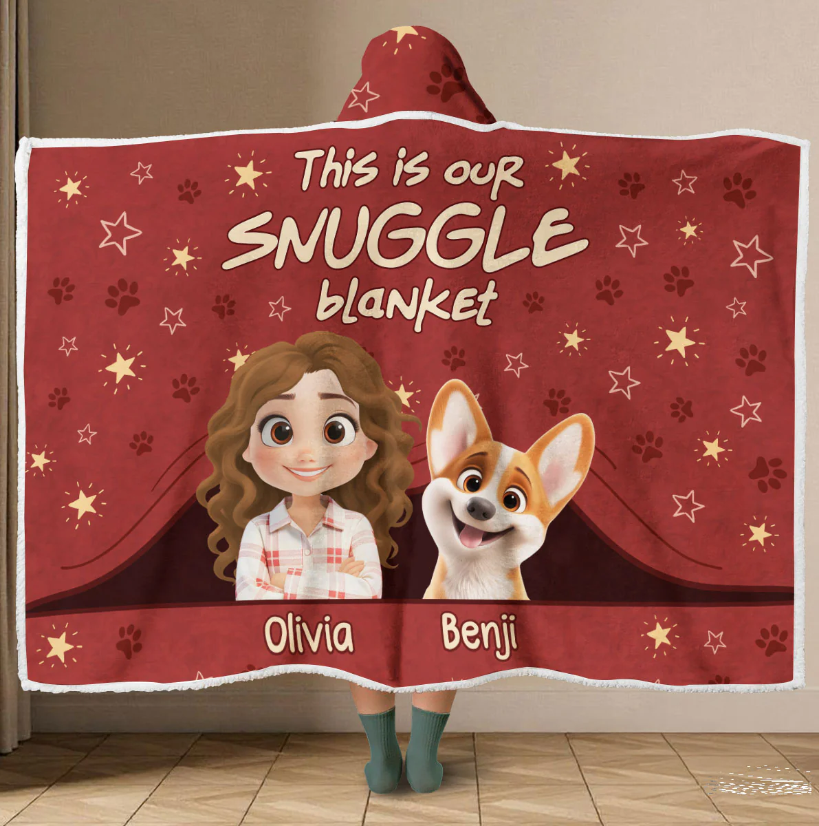 Our Snuggle Blanket - Personalized Custom Hooded Blanket - Image 3