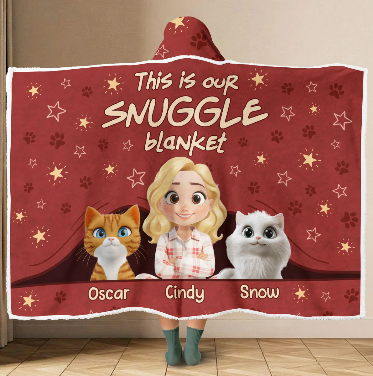 Our Snuggle Blanket Ver Cat - Personalized Custom Hooded Blanket