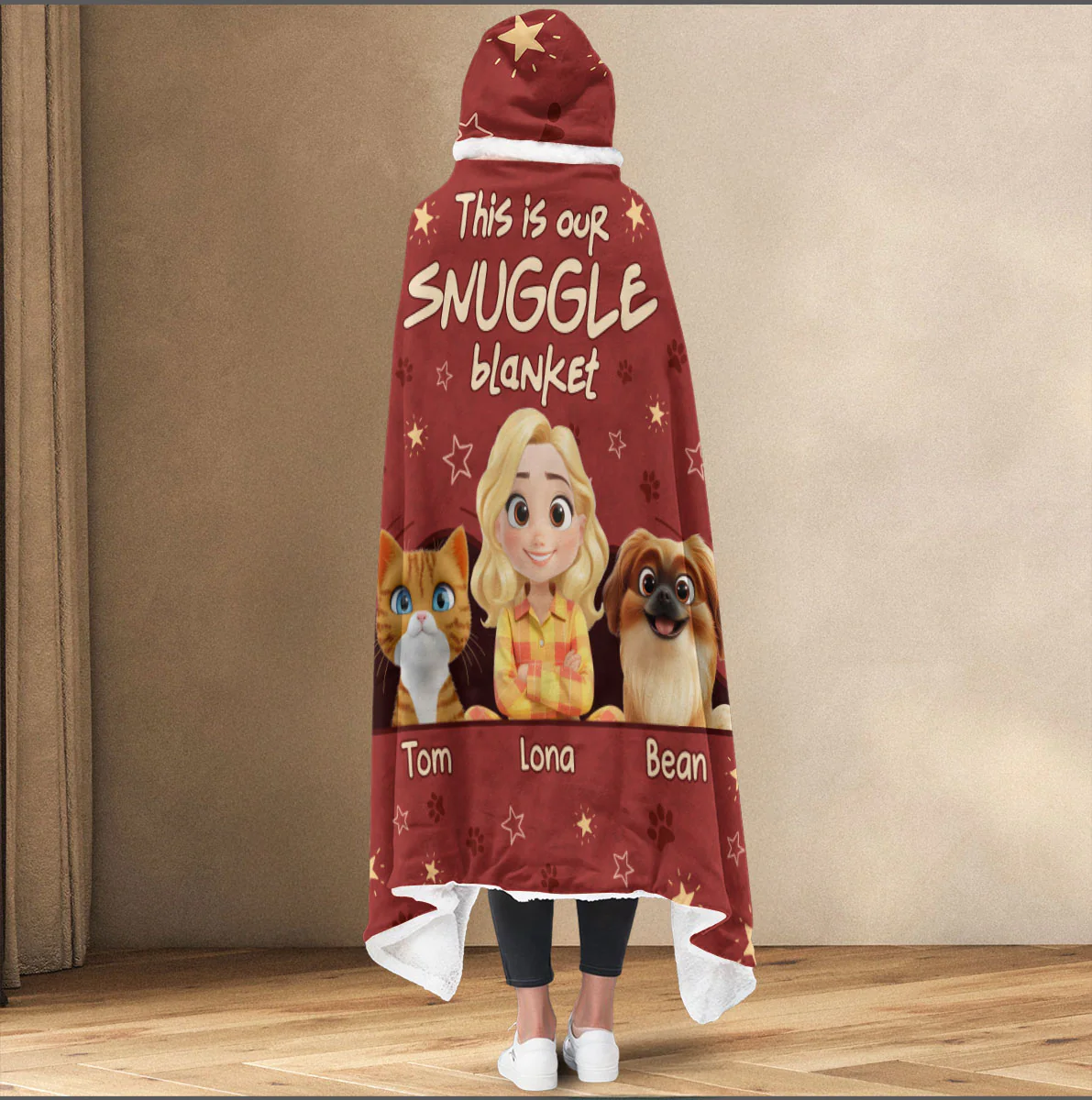 Our Snuggle Blanket Ver Pet - Personalized Custom Hooded Blanket - Image 2